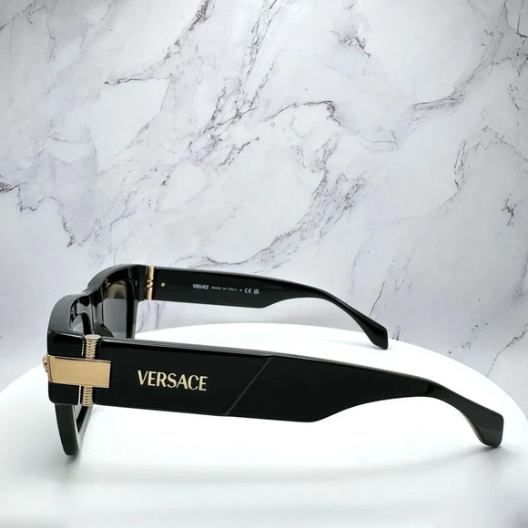 VERSACE Sunglasses New Black Gold Medusa Logo Special Project Dwayne Wade 55 mm - Picture 5 of 16